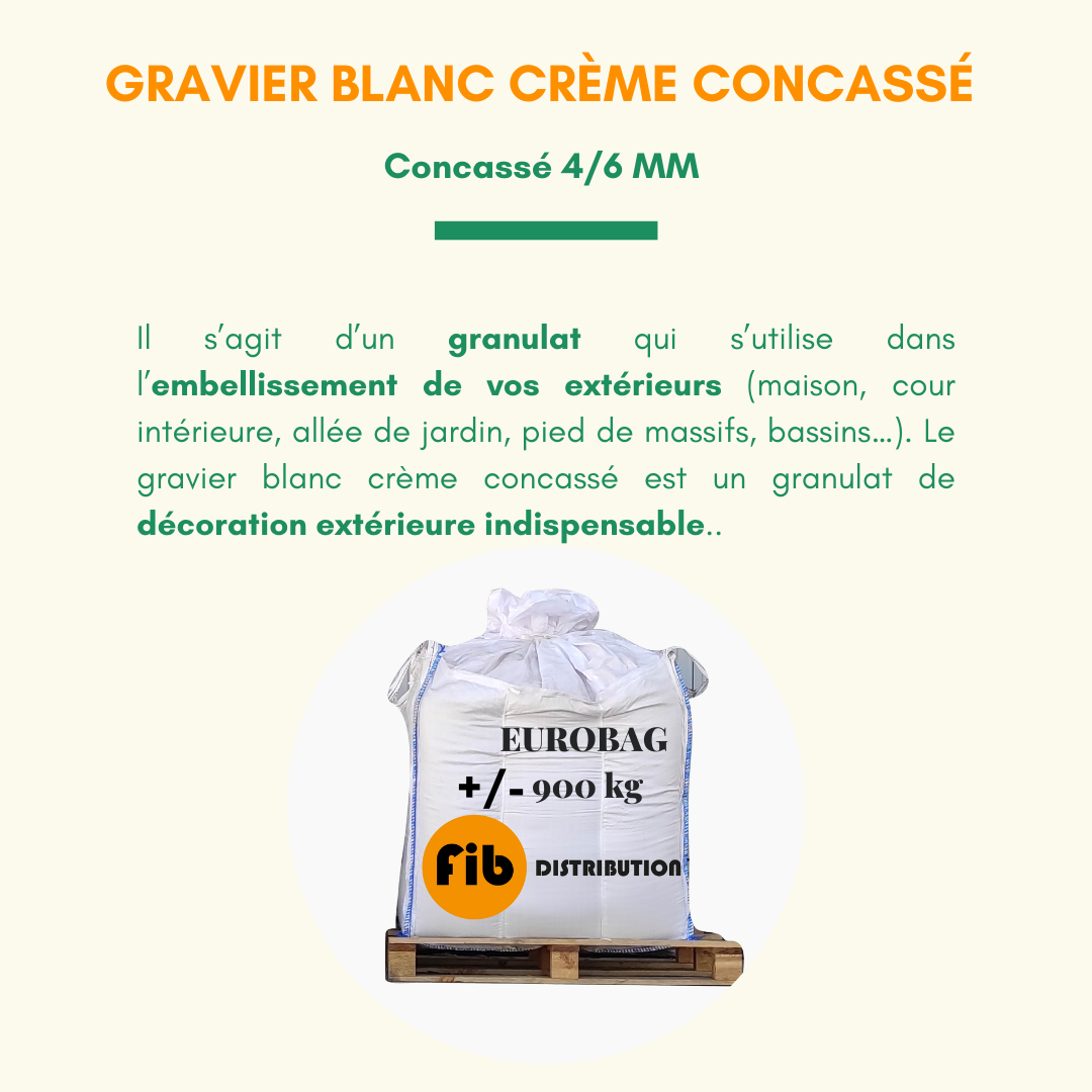 Gravier Concass Blanc Cr Me De Mm En Palette